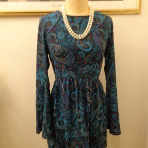 One Clothing Long Sleeve Paisley Mini Dress